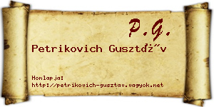 Petrikovich Gusztáv névjegykártya