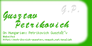 gusztav petrikovich business card